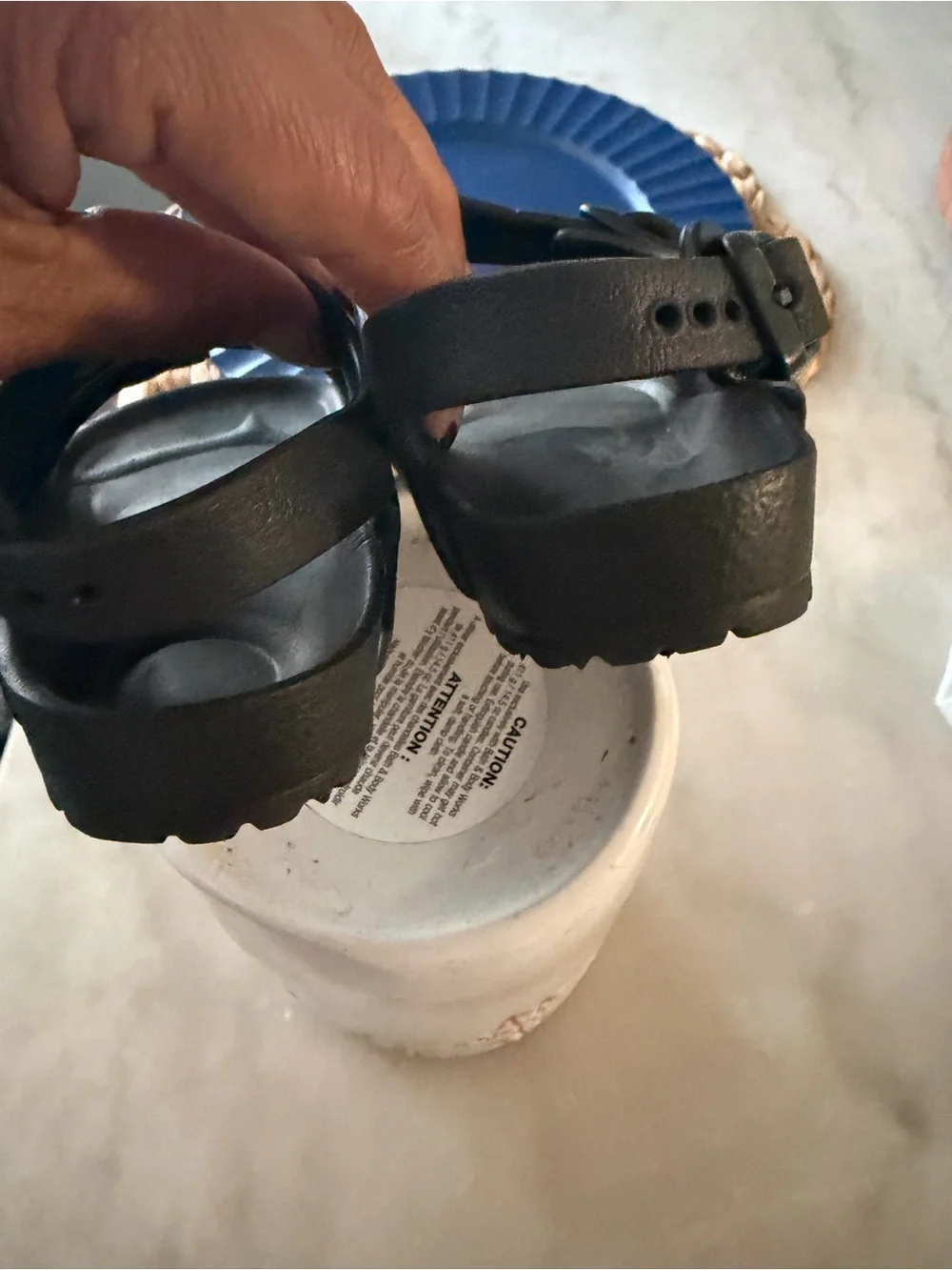 Birkenstock Black Kids Two-Strap Buckle Sandals